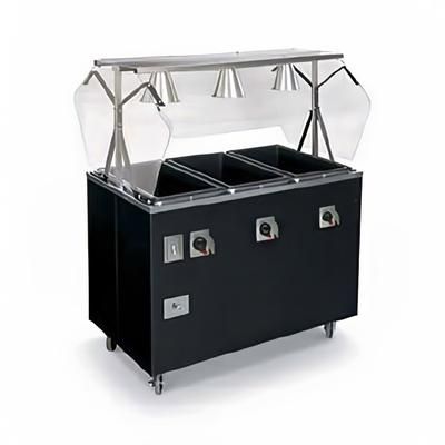 Vollrath 387082 46" Hot Food Table w/ 3 Wells & Enclosed Base, 208 240v/1ph, Black