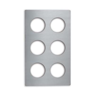 Vollrath 8241914 Miramar Template - (6) 1 1/4 qt Bain Marie Pots, 12x20", Stainless, Silver