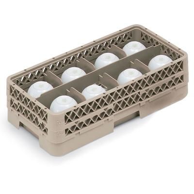 Vollrath HR1B1B Dishwasher Rack - Half-Size, 8 Compartment with 2 Extenders, Plastic, Beige, Pack of 4