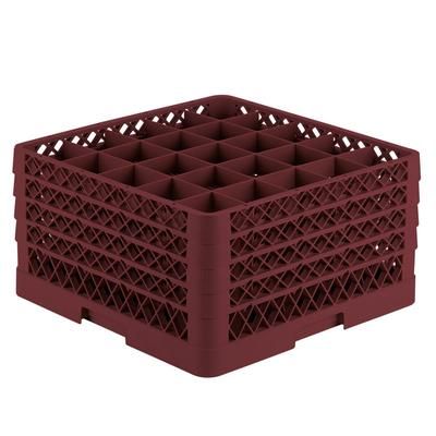 Vollrath TR6BBBB 21 Rack-Master Glass Rack w/ 25 Compartments - 25 Extenders, Burgundy, Red