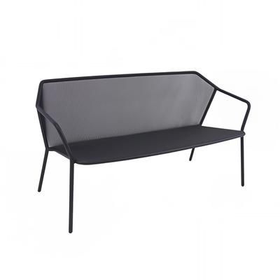 emu E527 (24) 55" Outdoor Loveseat w/ Steel Mesh Back & Seat - Steel Frame, Black