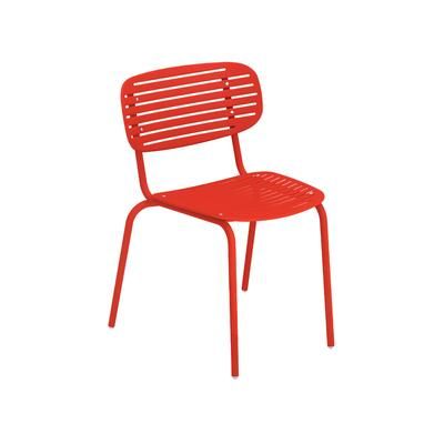 emu E639 (50) Mom Indoor/Outdoor Stackable Side Chair - Steel, Red, E-Coated Powder Coating, Cherry