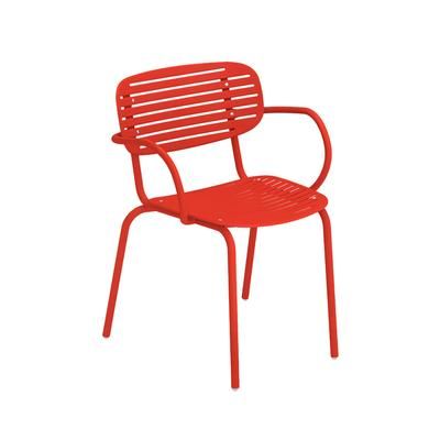 emu E640 (50) Mom Indoor/Outdoor Stackable Armchair - Steel, Red, E-Coated Powder Finish, Cherry