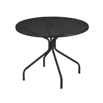 emu E813 (24) 36" Round Cambi Indoor/Outdoor Table w/ Umbrella Hole - Steel, Antique Black