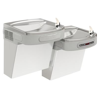 Elkay EZOSTL8SC Wall Mount Bi Level Hands Free Drinking Fountain - Non Filtered, Refrigerated, Stainless, Silver