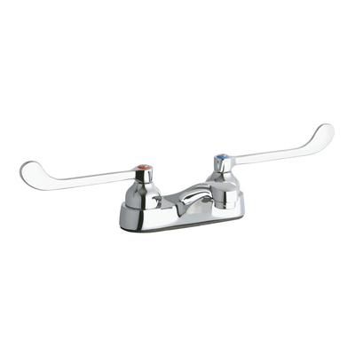 Elkay LK402T6 Deck Mount Lavatory Faucet w/ 3" Spout & 6" Wristblade Handles - 4" Centers, Chrome Plated