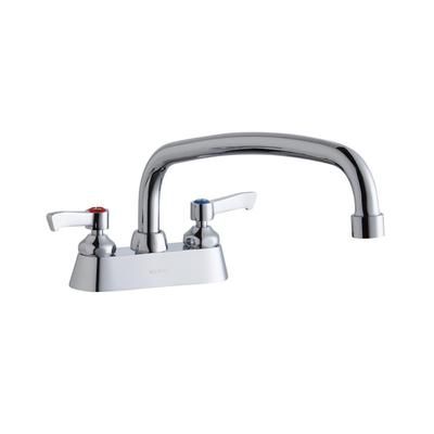 Elkay LK406AT12L2 Deck Mount Faucet w/ 12" Swing Spout & 2" Lever Handles - 4" Centers, Chrome