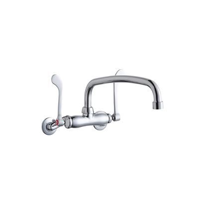Elkay LK945AT12T6T Splash Mount Faucet w/ 12" Arched Swing Spout & 6" Wrist Blade Handles - 8" Centers, Chrome