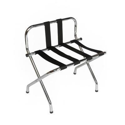 CSL S1055B-C-BL Metal Luggage Rack w/ 2 1/4" Black Poly Straps - 24 1/4"W x 16"D x 26 1/2"H, Zinc