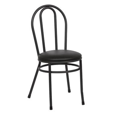 Royal Industries ROY 717 B Bistro Chair w/ Hairpin Back & Black Vinyl Seat - Steel Frame, Black