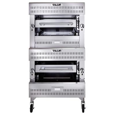 Vulcan VBI2 LP Double Deck Liquid Propane Broiler - Ceramic Over Infrared, 200,000 BTU, Stainless Steel, Gas Type: LP