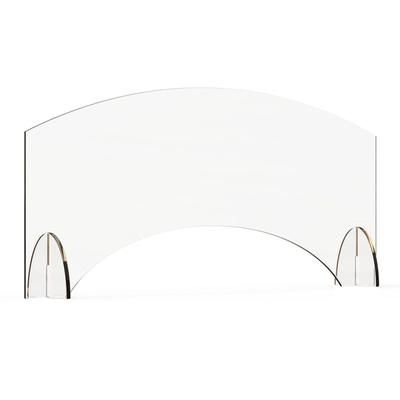 Rosseto AG004 Freestanding Safety Shield w/ Pass Thru Window - 36"L x 15 1/2"H, Acrylic, Clear, Pass-Through Window