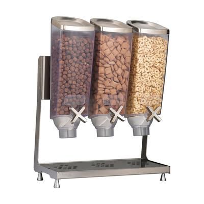 Rosseto EZP2135 Countertop Dry Food Dispenser, (3) 1 gal Hoppers, Stainless Steel