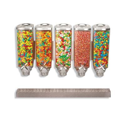 Rosseto EZP2890 Wall-Mount Dry Food Dispenser, (5) 1 gal Hoppers, Stainless Steel