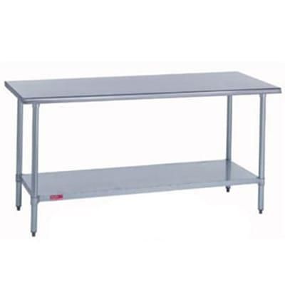Duke 416S-30144 144" 16 ga Work Table w/ Undershelf & 400 Series Stainless Steel Flat Top