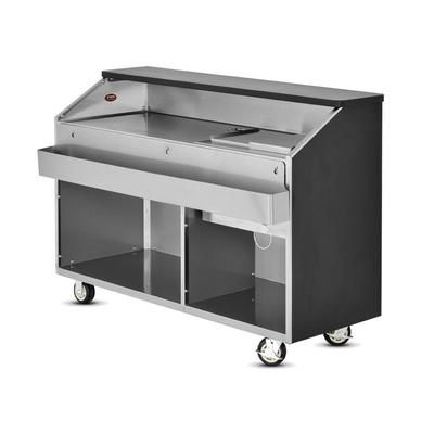 FWE BBC-5 L6 60"L Portable Bar w/ 60 lb Ice Bin, Pinnacle Walnut, Brown