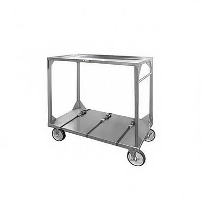FWE ITT-72-104 72 Tray Ambient Meal Delivery Cart, 2 Levels, 3 Buckle Straps, Silver