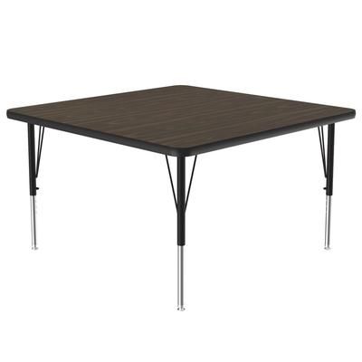 Correll A4242-SQ-01-09-09 42" Square Activity Table w/ 1 1/4" High Pressure Top, Walnut, Brown