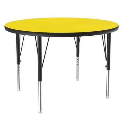 Correll A42-RND-38-09-09 42" Round Table w/ 1 1/4" High Pressure Top, Yellow