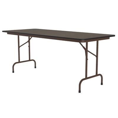 Correll CF3048M 01 48" Rectangular Folding Table w/ Walnut Melamine Top, 29"H, Black