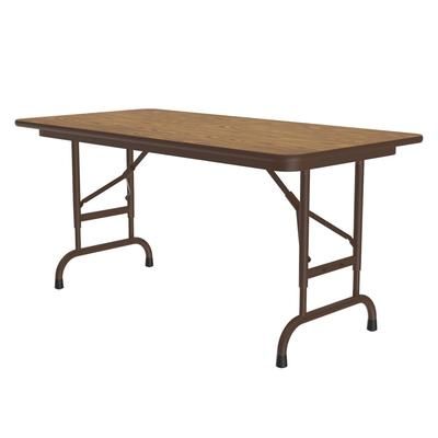 Correll CFA2448M-06 48" Rectangular Folding Table w/ Medium Oak Melamine Top, 32"H, Brown
