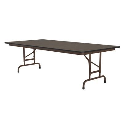 Correll CFA3672M-01 72" Rectangular Folding Table w/ Walnut Melamine Top, 32"H, Black