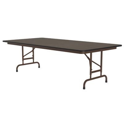 Correll PCA3672P-01 72" Rectangular Folding Table w/ Walnut Plywood Top, 32"H, Black