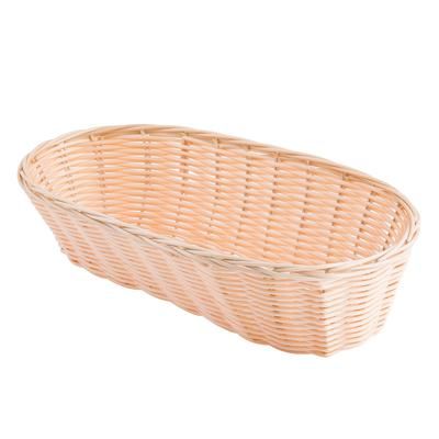 Tablecraft 1113W Handwoven Basket, 13 x 5 x 3", Polypropylene, Oblong, Beige