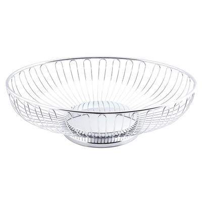 Tablecraft 4176 Bread Basket, Basket, Chrome Plated, Oval, Chrome-Plated, Silver