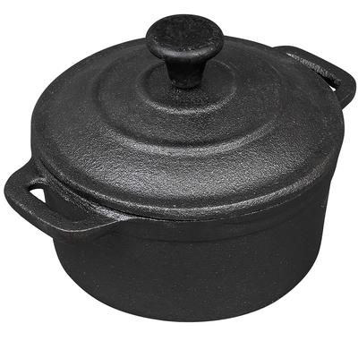 Tablecraft CW30110 8 oz Round Casserole Dish - Cast Iron, Black