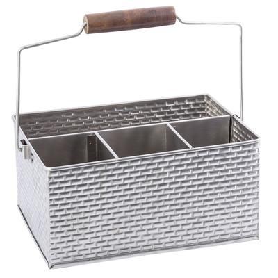 Tablecraft GPSSCADDY Rectangular Flatware Caddy w/ (4) Compartments, Stainless, Brickhouse, Stainless Steel