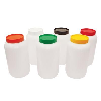 Tablecraft JC1064A Polyethylene Backup Unit w/ Assorted Color-Coded Cap, Half Gallon, Yellow