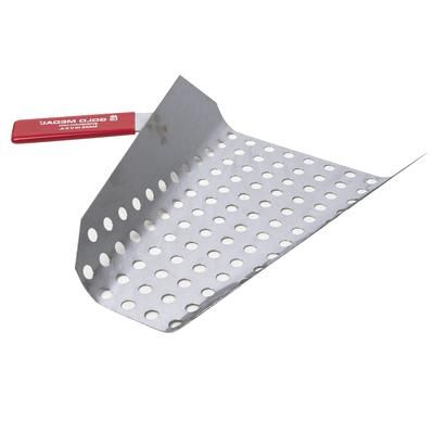 Gold Medal 2106 Large Left Handed Perforated Jet Scoop, Aluminum, Silver