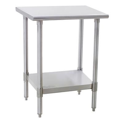 Eagle Group T2424B 24" 16 ga Work Table w/ Undershelf & 430 Series Stainless Steel Flat Top