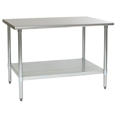 Eagle Group T2448B-1X 48" 16 ga Work Table w/ Undershelf & 430 Series Stainless Steel Flat Top