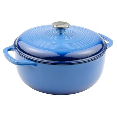 Lodge EC6D33 6 qt Cast Iron Dutch Oven, Enamel, Caribbean, Blue