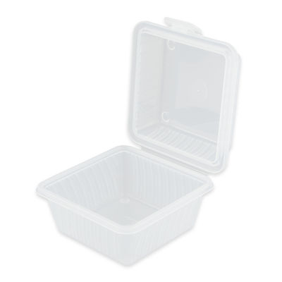 GET EC-08-1-CL 4 3/4" Square To Go Food Container, Polypropylene, Clear