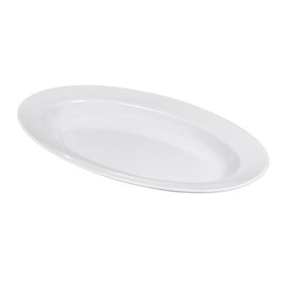 GET ML-14-W 17" x 12" Oval Milano Platter - Melamine, White, Case of 6