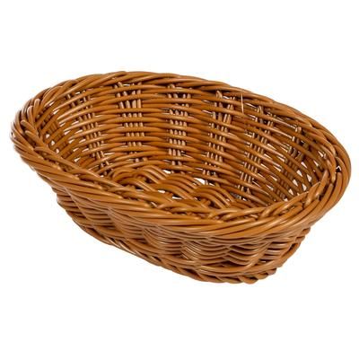 GET WB-1503-HY Oval Bread Basket, 9" x 6 3/4", Polypropylene, Honey, Brown, 1 Dozen