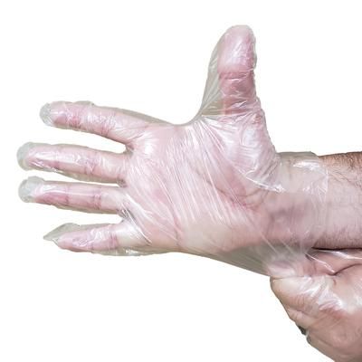 Rofson SB502S Disposable Embossed Poly Gloves - Clear, Small