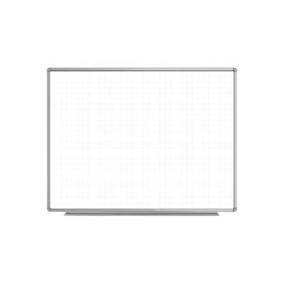 Luxor WB4836LB 48" x 36" Wall Mount Magnetic Whiteboard w/ Ghost Grid - Aluminum Frame