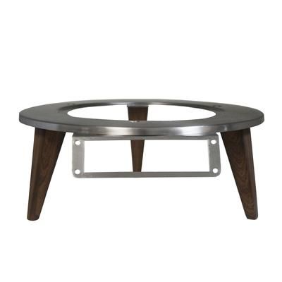 Spring USA SK-145360R 13 1/2" Round Induction Warmer Stand for SM-360R, Brushed Stainless/Wood Grain, Brown