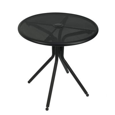 American Tables & Seating AB30 30" Round Outdoor Table w/ Umbrella Hole - Aluminum, Black, Fine Mesh Top