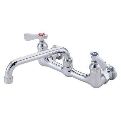 FLO FLO-810 Heavy Duty Splash Mount Faucet - 10" Swing Spout, 8" Centers, Chrome
