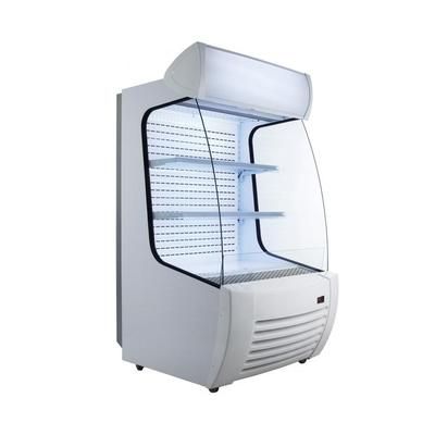 Omcan 41465 37 1/5" Vertical Open Air Cooler w/ 3 Levels, 110v, 37.2" x 34.5" x 59.84", 110V/1ph, Silver