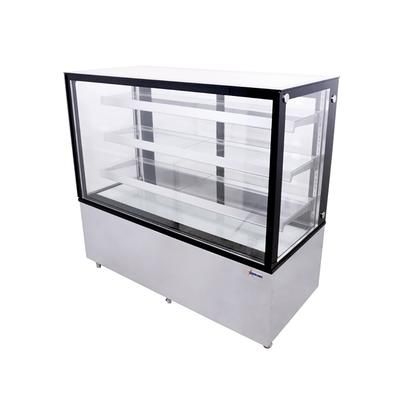 Omcan 44384 60" Full Service Bakery Display Case w/ Straight Glass - 4 Levels, 110v, 3 Shelves, Silver