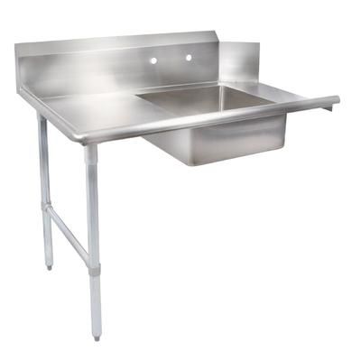John Boos SDT6-S26GBK-L Straight Soiled Dishtable w/ 1 Bowl & 10" Backsplash, Galvanized Legs, L-R, Stainless Steel