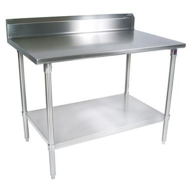 John Boos ST4R5-3096GSK 96" 14 ga Work Table w/ Undershelf & 300 Series Stainless Steel Top, 5" Backsplash