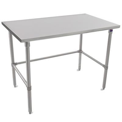 John Boos ST6-30120SBK-X 120" 16 ga Work Table w/ 300 Series Stainless Steel Flat Top, Stainless Steel Base, Adjustable Bracings