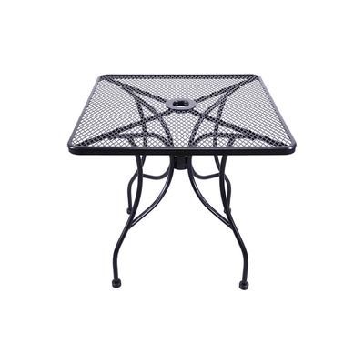 H&D Commercial Seating MT3636 36" Square Outdoor Table w/ Umbrella Hole - Steel, Black
